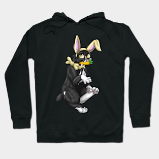 Bobtail BunnyCat: White Bicolor (Yellow) Hoodie